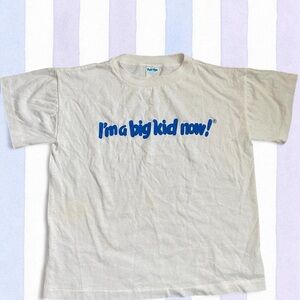Kids 'I'm a Big Kid Now!' Graphic Tee - White with Blue Print